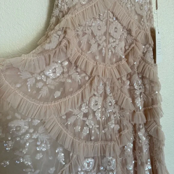 MAC DUGGAL | SEQUINED SCALLOP RUFFLE TIERED V NECK GOWN #9162 - Picture 9 of 16